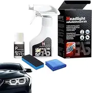 Ancsttu Auto Headlight Restorer - 180ml Headlight Scratch Remover with Rag and Brush - Weatherproof Long-Lasting Automobile Detailing Supplies for Yellowing Scratches Blur Repair