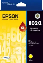 Epson 802XL Yellow Ink DURABrite - WF-4720, WF-4740; WF-4745