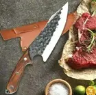 Forged Boning Knife Stainless Steel Wood Handle Chef Hammered Slicing Eviscerate