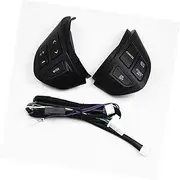 MKVAXR Car Cruise Control Button, for Mitsubishi, for Lancer, for Outlander, for ASX 2007 2008 2009 2010 2011 Car Steering Wheel Radio Control Switch Sound Button Car Steering Wheel Switch Kit(Black)