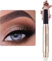 [LOKFAR] Eye-Shadow Stick Makeup Cosmetics Eye Brightener, Rotatable Cream Eye Shadow Pencil, Glitter Shimmer Eyeshadow Stick with Soft Brush for Eye Makeup (03# Rose Gold Shimmer)