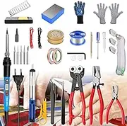Stained Glass Kit, Stained Glass Kits for Adults, Stained Glass Supplies, with Glass Cutter Tool Kit, 80W Soldering Iron Kit, Copper foil Tape, Cut Resistant and Welding Gloves (Stained Glass Kit)