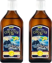 100% Natural Cod Liver Oil, Wild Caught Nordic, 250 ml (Pack of 2) (Lemon)