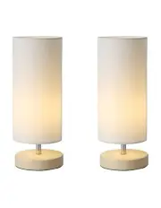 [Lexi Lighting] Mano Cylinder Table Lamp Set of 2 in White/Natural