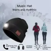 Wireless Bluetooth LED Hat with Music Speakers Beanie Rechargeable Cap Head Lamp