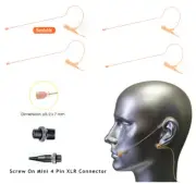 4 x Tan Single Ear Headset Mic Earset for Mipro Peavy Wireless_Countryman Style
