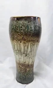 Joey Sheehan Melting Mountain Pottery Stein Vase Signed Drip Glazed