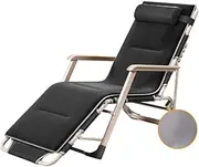 Balcony Office Relaxing Chair Sun Loungers Deck Chairs Reclining G Relaxer Recliner Sunbed Foldable Adjustable for Patio Outdoor Camping Beach, Black
