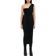 Two Lines by Marcella Seoul One-Shoulder Longline Vest in Black at Nordstrom, Size Large