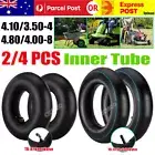 2/4PCS Lawn Mowers Inner Tube 4.10/3.50-4, 4.80/4.00-8 Garden Cart Wheelbarrows