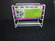 NOS Vtg 60s Handy Wrap Kitchen Paper Roll Caddy White Rubber over Wire Artwire