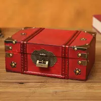 在飛比找蝦皮商城精選優惠-免運#優選#復古木盒收納盒帶鎖儲物密碼盒子證件大號木質小箱子