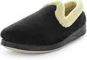 [Panda] Ladies Slippers Emille Soft Microsuede Upper Wider Comfy Size 5-10-10-Black