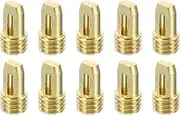 uxcell 9mm Refrigerant Charging Hose Thimble Valve, 10 Pack Hose Manifold Gauge Repair Kit for HVAC Air Conditioner Refrigerator, Brass Tone