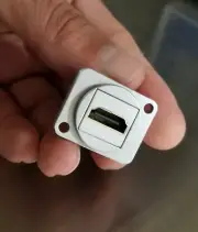 White Panel mount HDMI connector flange mount panel jack front panel