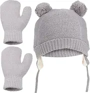 [LIFKOME] Baby Snow Gloves Boys and Girls Beanie Winter Hat Mittens Set for Boys Girls Toddlers