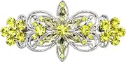 [Faship] Gorgeous Citrine Yellow Rhinestone Crystal Flora Hair Barrette Clip
