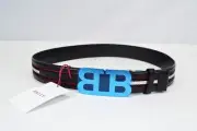 NWT Bally Men's Black Red Leather Mirror B 40mm Reversible TSP Belt Sz 80 US 32
