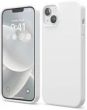 elago Liquid Silicone Case Compatible with iPhone 14 Plus Case (6.7"), Premium Silicone, Full Body Protection - 4 Layer Shockproof Phone Cover, Anti-Scratch Soft Microfiber Lining (White)