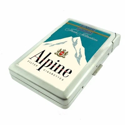 Alps Vintage Cigarette Case w/Built in Lighter Metal Wallet