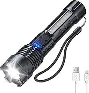 LED Torch Rechargeable 20000 Lumens Super Bright Adjustable Focus Flashlight, 7 Light Modes IPX6 Waterproof Powerful Handheld Flash Light for Power Cuts, Emergency, Camping, Hiking, Outdoor