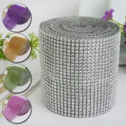 1Roll Mesh Ribbon Trims Crystal Rhinestone Sparkle Bling Ribbon Wedding Decor