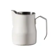 18 Grams Italian White Milk Jug 550ml – Stainless Steel Latte Art Pitcher