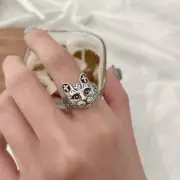 Vintage 925 Sterling Silver Unique Cute Tiger Ring