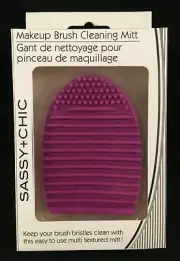 Sassy + Chic- Makeup Brush Cleaning Mitt - Raspberry (Color)