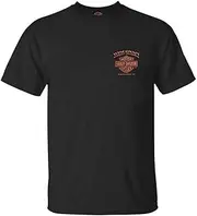 [HARLEY-DAVIDSON] Men's Eagle Piston Short Sleeve Crew-Neck Cotton T-Shirt - Black