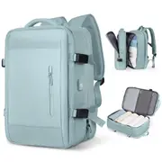 Large Expandable Travel Backpack Carry on Flight Approved Laptop Work Business Backpack,Blue