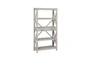 Maestro Furniture Luca 4-Tier Shelves Display Bookcase W/ Drawer Storage Washed Grey