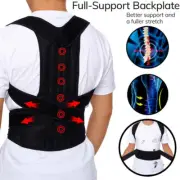 Adjustable Back Posture Corrector Magnetic Therapy Belt Brace Support Women Men