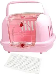 B Baosity Dog Crate Pet Carrier Sturdy Lightweight Ventilation Portable Travel Kennel Dog Carrier for Dog Cat Walking Indoor Outdoor, Pink