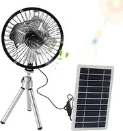 10W Solar Powered Outdoor Fan - 12V USB Powered Desk Floor Fan - Solar Foldable Pedestal Fans | USB Charging SolarPanel Fans for Outdoor Use
