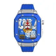 Catzon Apple Watch Metal Protective Case With Silicone Strap for iWatch Series 7 6 5 4-Blue