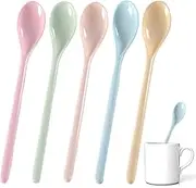Set of 5 Egg Spoons, Plastic, high-Quality, Colourful Plastic Spoons, Small, Plastic Long Spoons, Plastic Spoons, Melamine Spoons, Long, Colourful Plastic Spoons, Long, Plastic Spoon Baby, Reusable