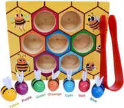 Toddler Fine Motor Skill Toy , Clamp Bee to Hive Matching Game, Educational Kids Toys for 3 4 5 Years Old Boys and Girls Gift