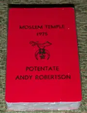 Vintage Moslem Temple 1975 Potentate Andy Robertson playing cards Deck