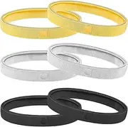 [Aieve] 3 Pairs (6 Pcs) Shirt Oversleeve, Stretchy Metal Shirt Sleeve Holders, Anti-Slip Arm Bands Elastic Arm Straps (Gold, Silver,Black)