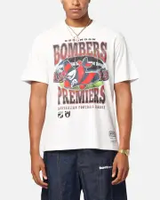 [MITCHELL & NESS] Mitchell & Ness Essendon Bombers Mascot T-shirt Vintage White - Size M M Vintage White