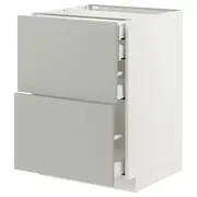 METOD / MAXIMERA base cb 2 frnts/2 low/1 md/1 hi drw, white/Havstorp light grey, 60x60x80 cm