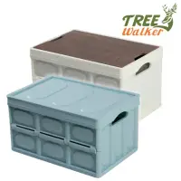 在飛比找momo購物網優惠-【TreeWalker】輕便折疊收納箱-附防水袋與木板(居家