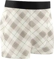 [FRODOTGV] Grey Check Men's Boxer Brief Shorts Breathable Underwear for Men Compression Boxer Para Hombre