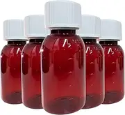 Amber Bottle 50mL, Child-Resistant Cap and Dose-Mark Pack of 50 Bottles