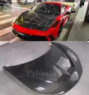 Real Carbon SP style Front Hood Vented Bonnet Cover Fits 2010-2015 Ferrari 458 (for: Ferrari)