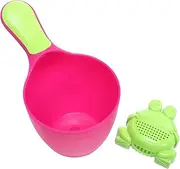 FOYTOKI 1Set Cartoon Design Shampoo Cup Frog Rinser for Non Slip Handle Safe Smooth Surface Present for Parents