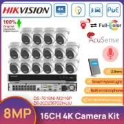 Hikvision 32MP 16CH 8K NVR AcuSense 8MP ColorVu Camera Security System POE Audio