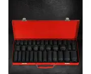 Giantz 35pcs 1/2" Drive Impact Socket Set Metric 8-32mm with Case
