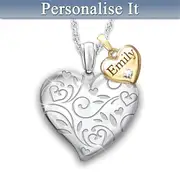 A Bushel & A Peck Personalised Engraved Diamond Pendant Necklace